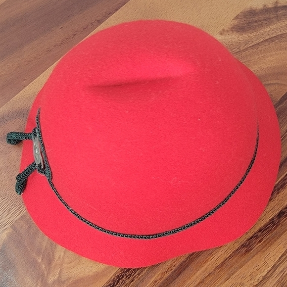 Vintage Red Wool German Girls Hat Cloche Size 51 CM - Picture 11 of 16